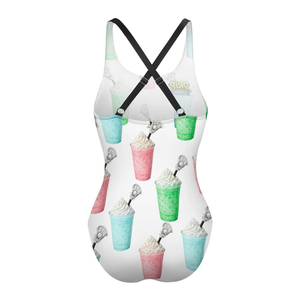 Cross-Back One Piece Swimsuit Women - Ice Cream Lacrosse White