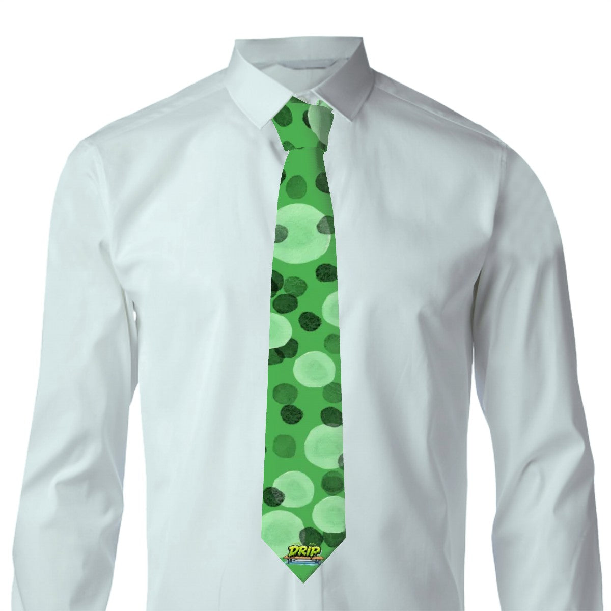 Game Day Tie - Polka Dot Sketch Green