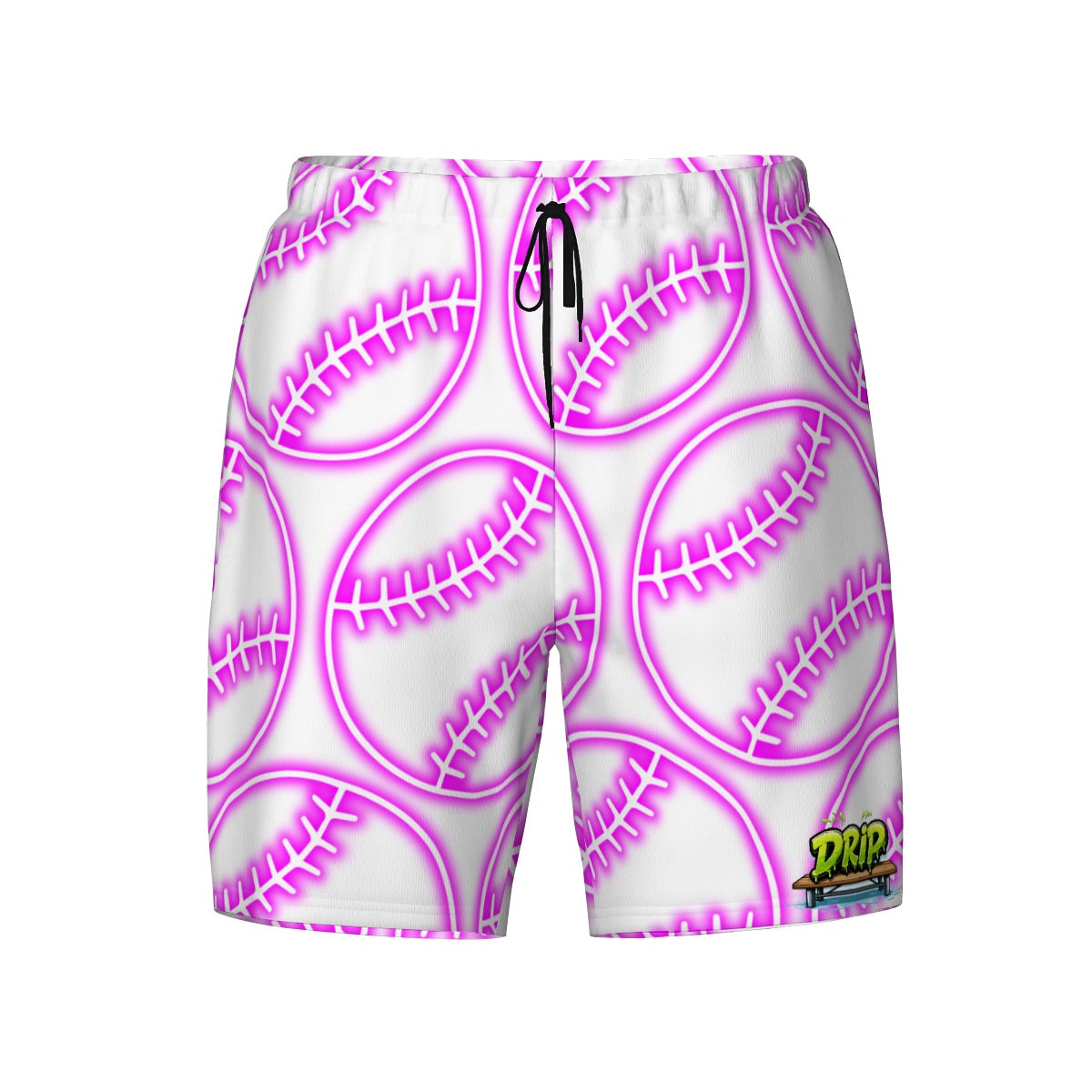 W2W Pro Mesh Hybrid Shorts - Neon Pink Baseballs