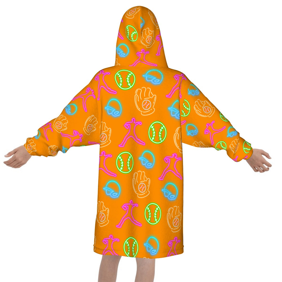 Youth Blanket Sweatshirt - Orange Neon Lights