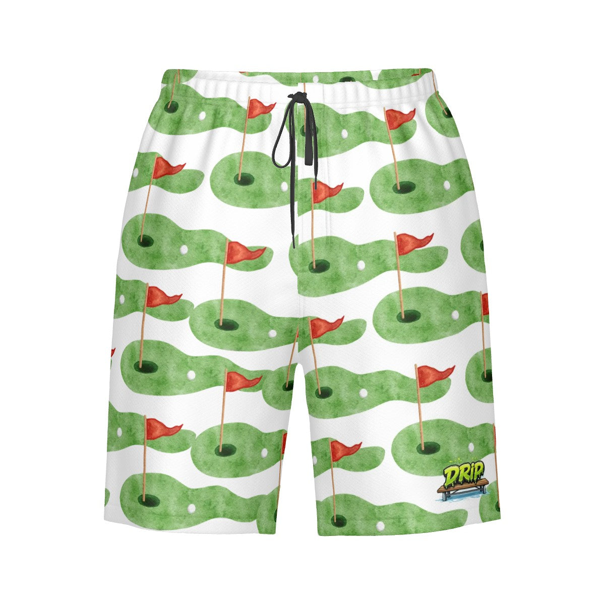 Water to Workout Hybrid Shorts - Golf Hole and Flag White