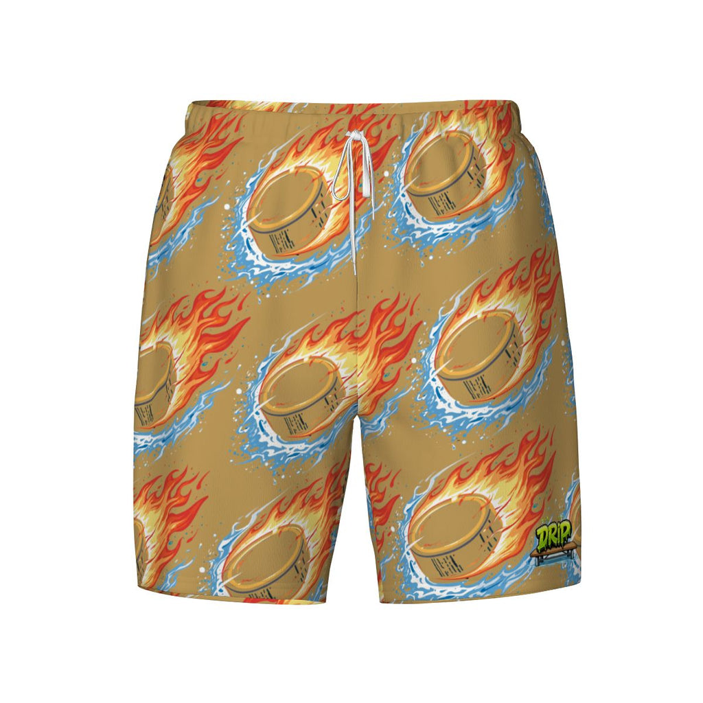 W2W Pro Mesh Hybrid Shorts - Flamin Hockey Pucks Beige