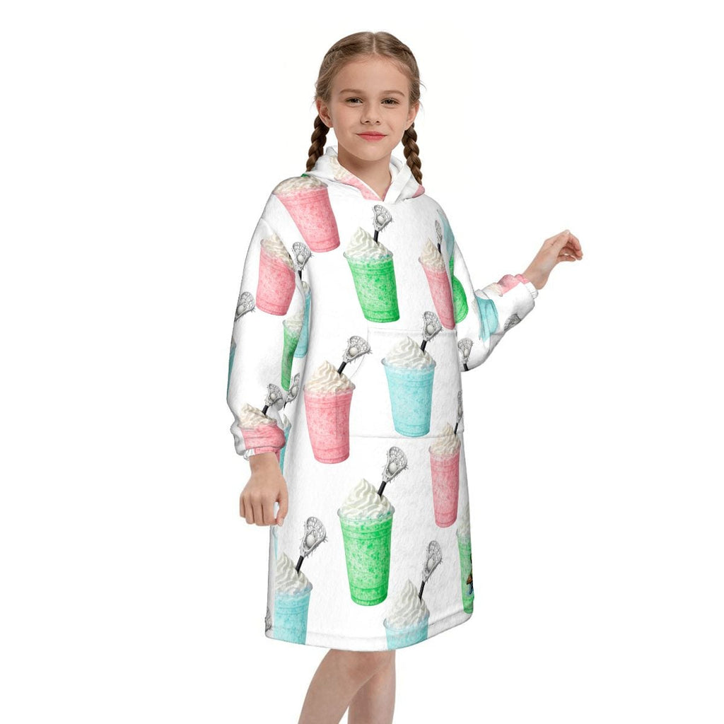 Youth Blanket Sweatshirt - Ice Cream Lacrosse White