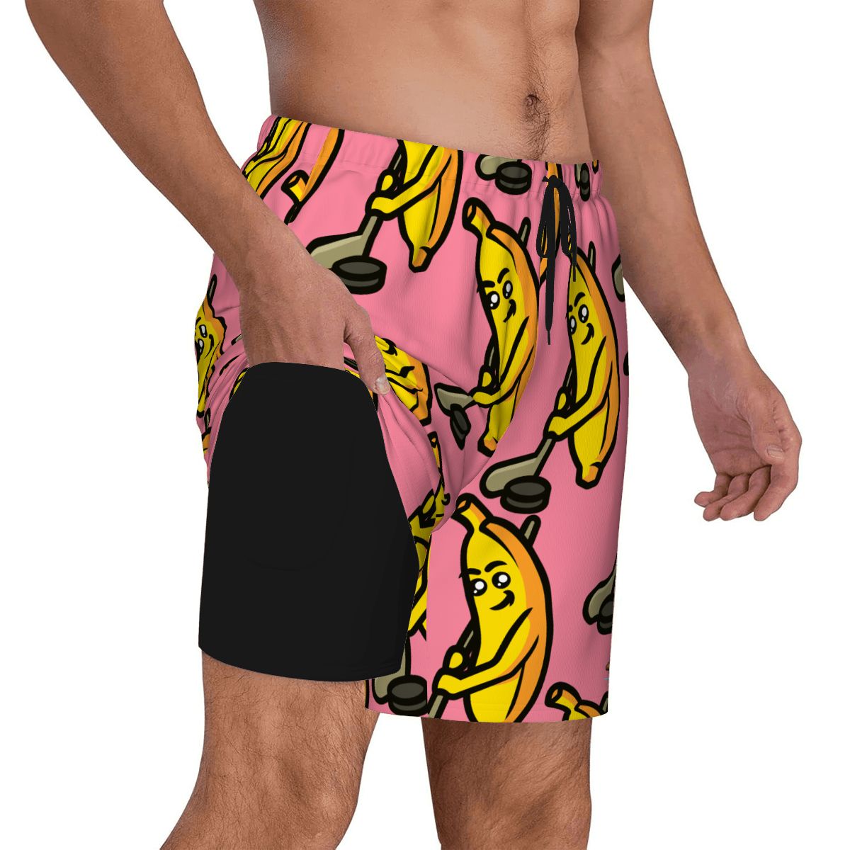 Mesh Shorts - Bananas for Hockey Pink