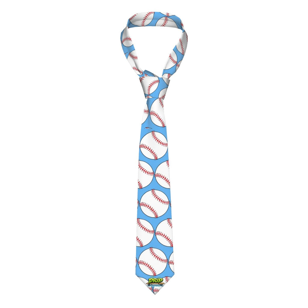Game Day Tie - Baseballs Classic Blue