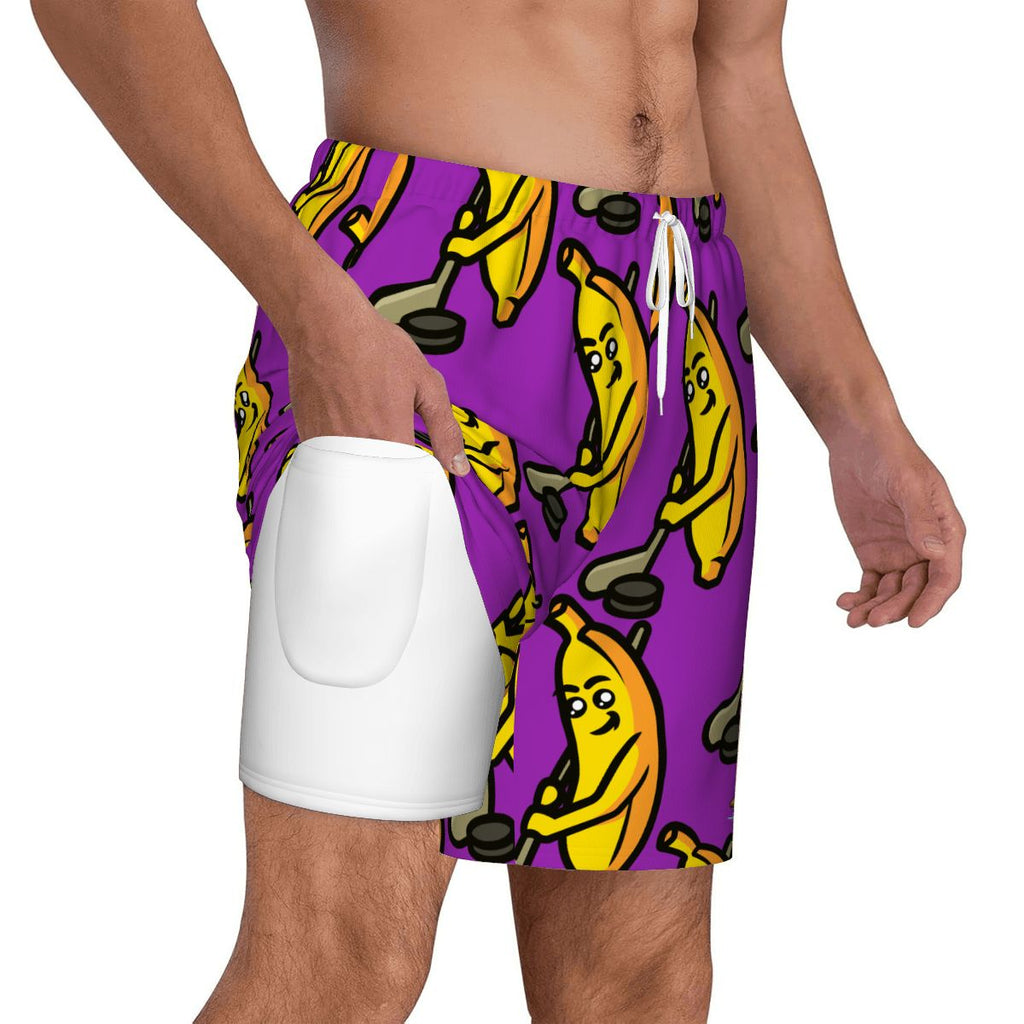 W2W Pro Mesh Hybrid Shorts - Bananas for Hockey Purple
