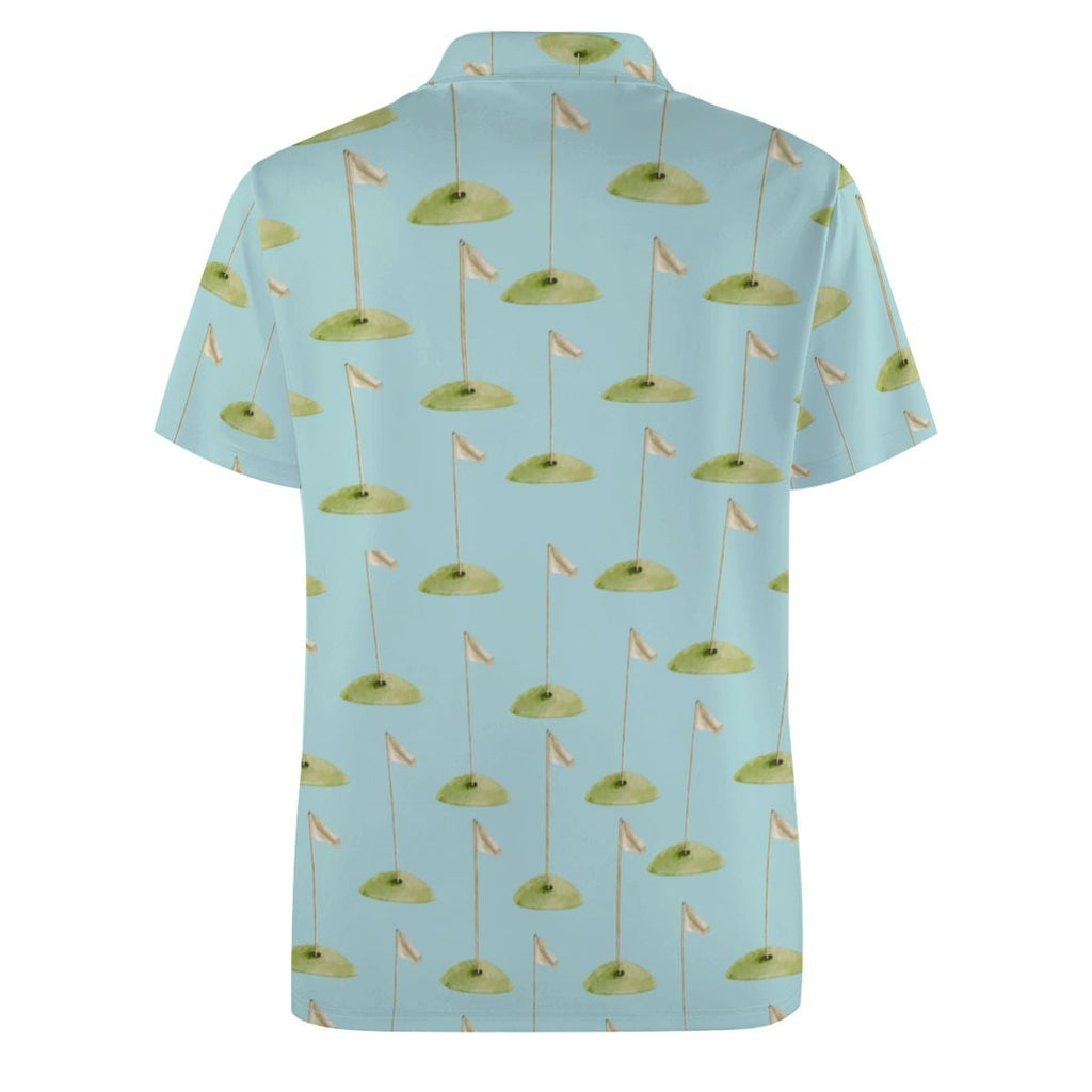 Uncle Golf Shirt - Hole Flag Sketch Blue