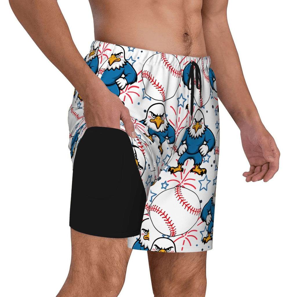 W2W Pro Mesh Hybrid Shorts - Stars and Strikes White