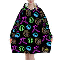 Adult Blanket Sweatshirt - Black Neon Lights