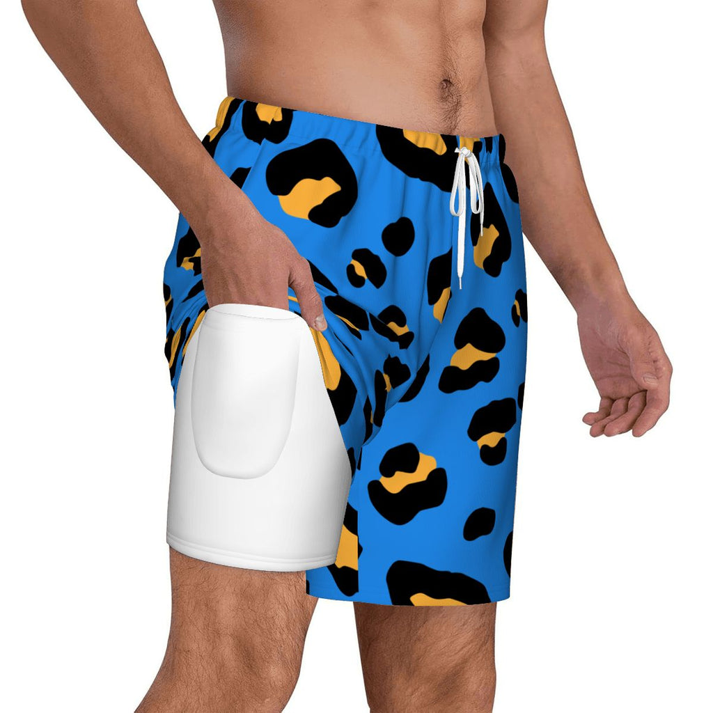 W2W Pro Mesh Hybrid Shorts - Drip Bench Leopard Dark Blue