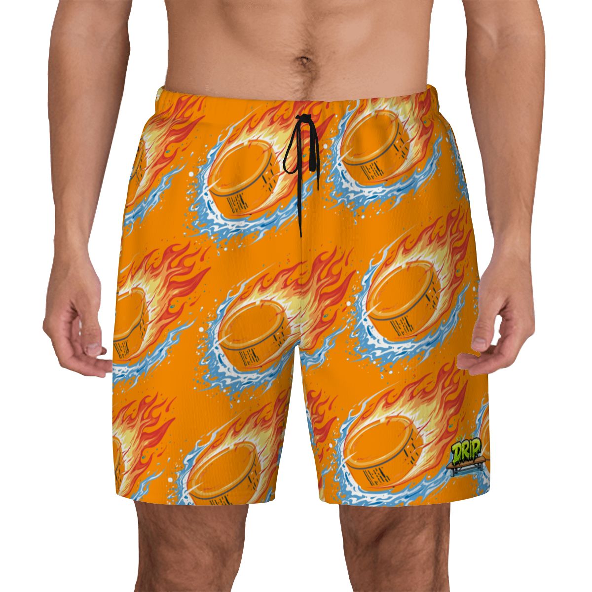 W2W Pro Mesh Hybrid Shorts - Flamin Hockey Pucks Orange