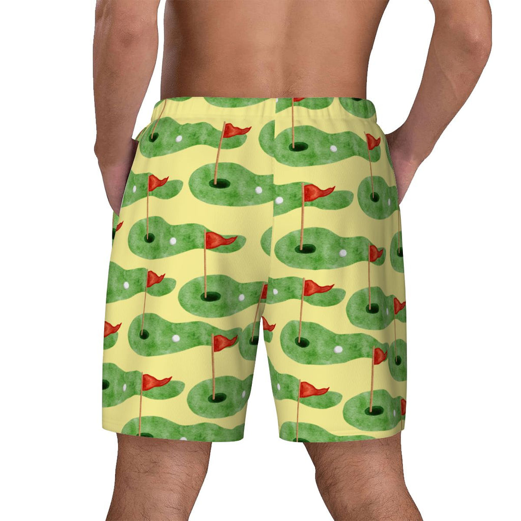 W2W Pro Mesh Hybrid Shorts - Green Hole Sketch Yellow