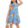 Girl's Game Day Dress - Flamin Hockey Pucks Sky Blue