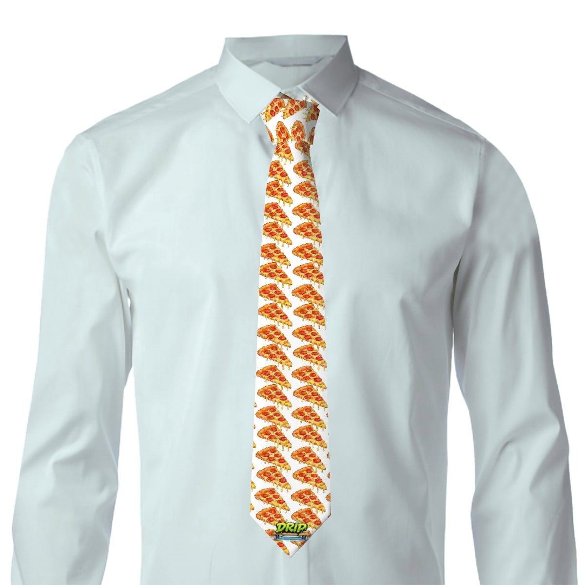 Game Day Tie - Pizza White
