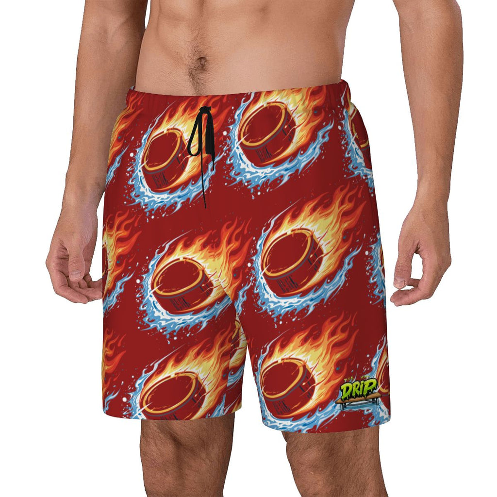 W2W Pro Mesh Hybrid Shorts - Flamin Hockey Pucks Classic Red