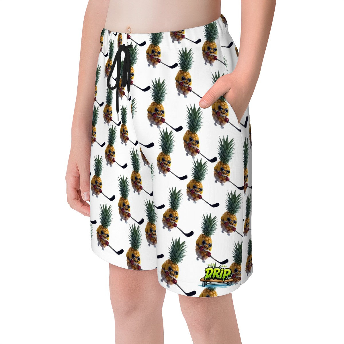 Youth Swim Shorts - Piney Snipes White