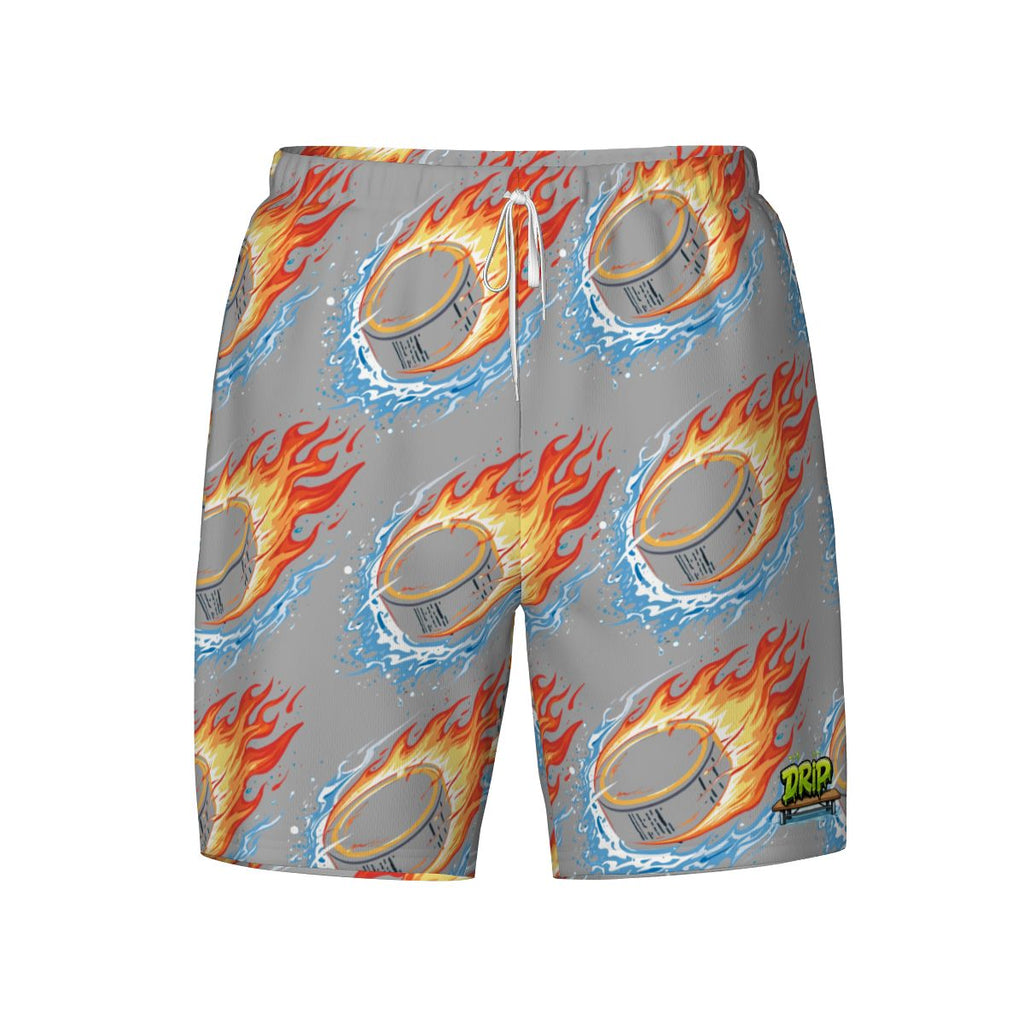 W2W Pro Mesh Hybrid Shorts - Flamin Hockey Pucks Grey