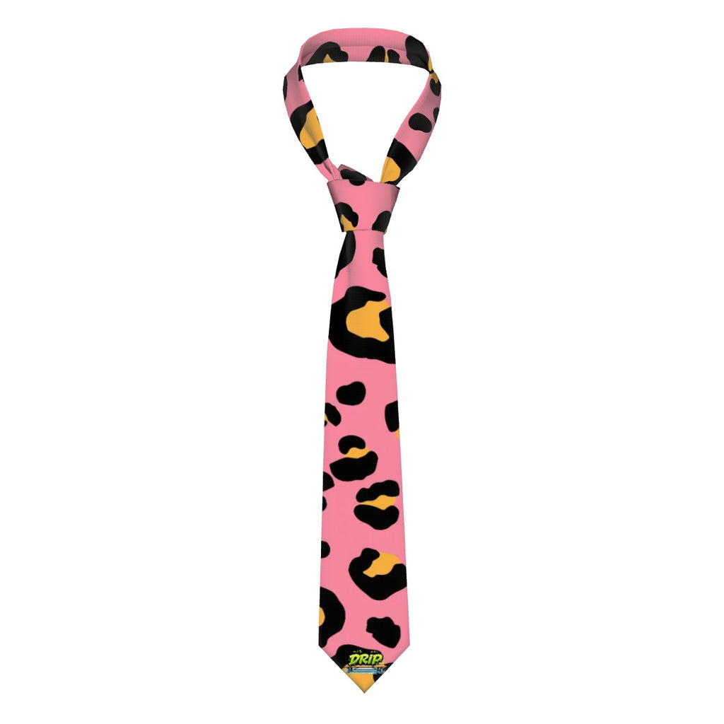 Game Day Tie - Drip Bench Leopard Pink