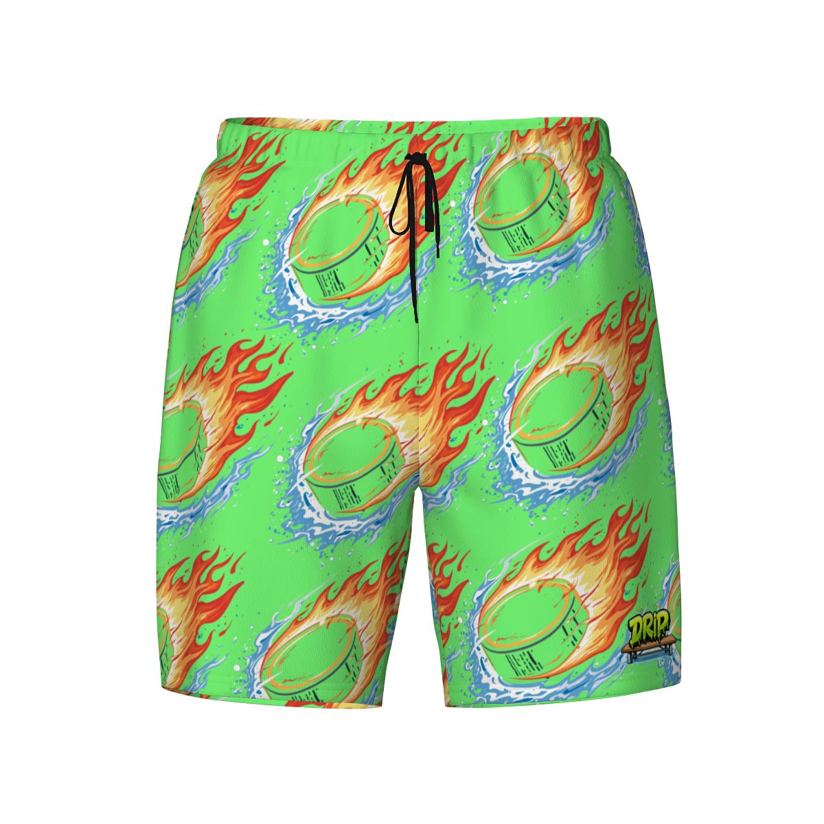 W2W Pro Mesh Hybrid Shorts - Flamin Hockey Pucks Hot Green