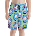 Youth Swim Shorts - Baseball Sprinkles Drip Mint Green