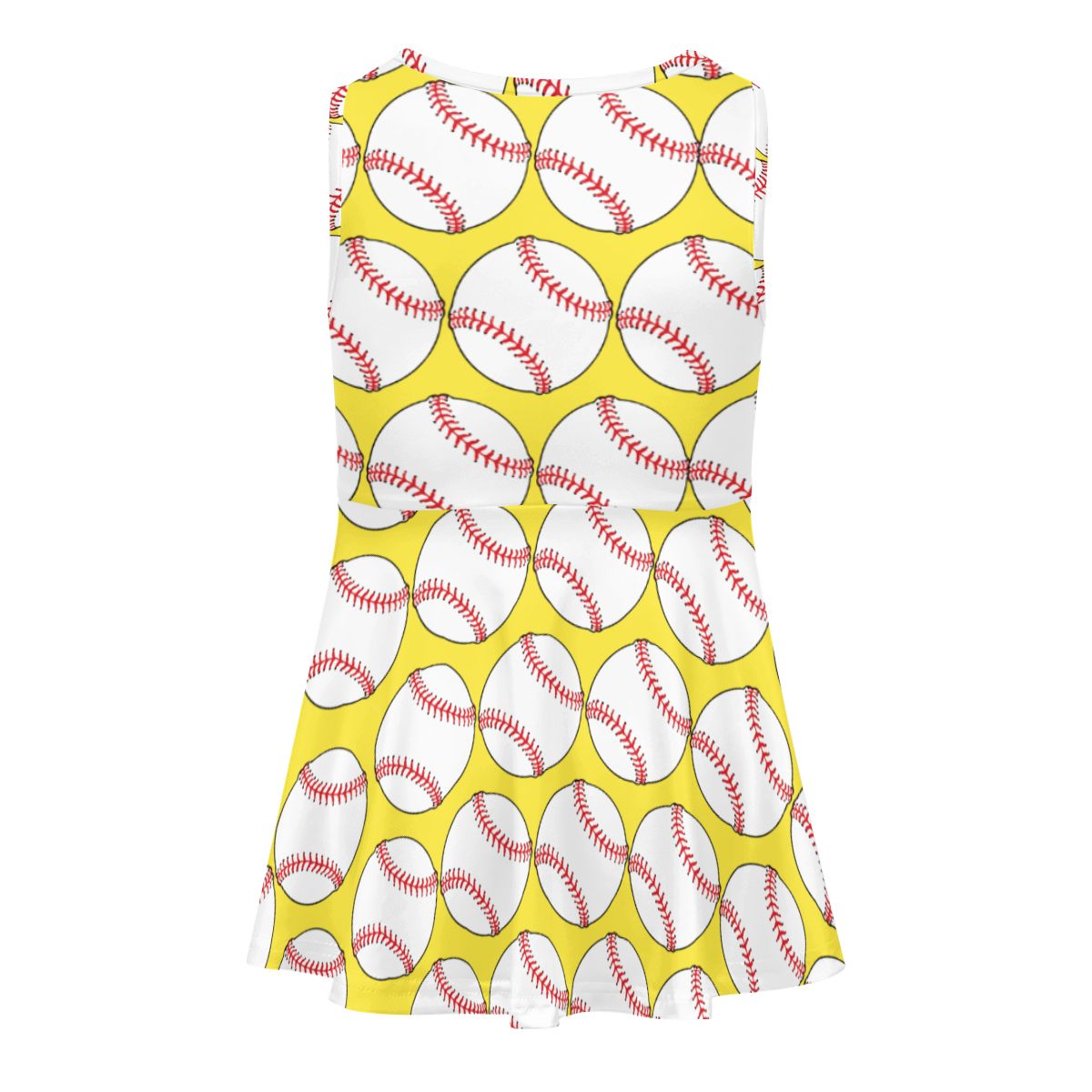 Girls Game Day Dress - Classic Baseball Yellow