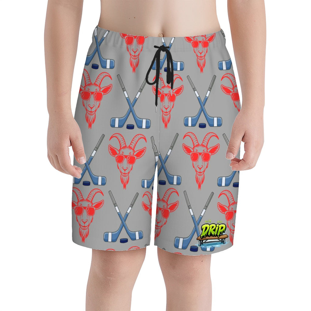 Youth Swim Shorts - Goated Hockey Grey