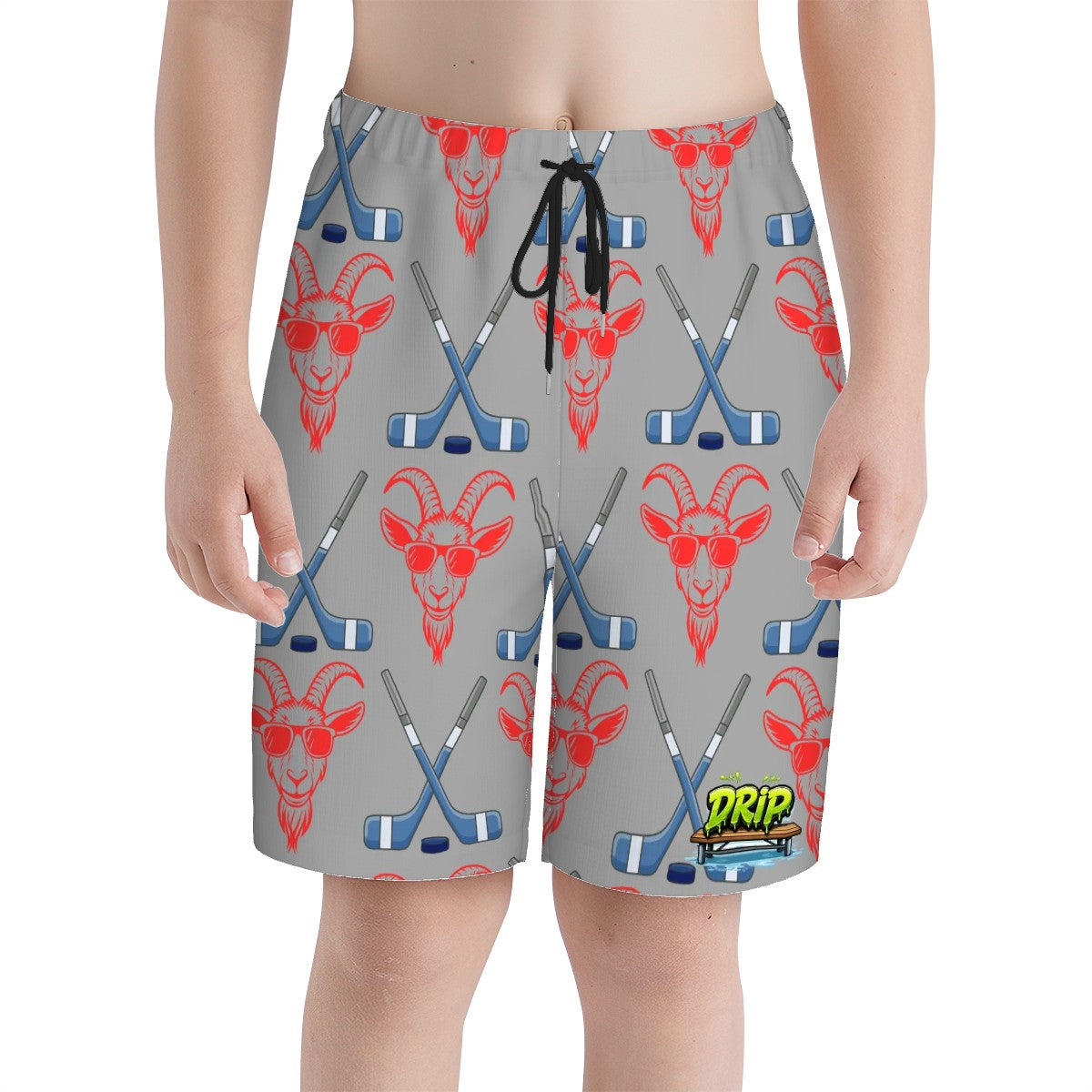 Youth Swim Shorts - Goated Hockey Grey