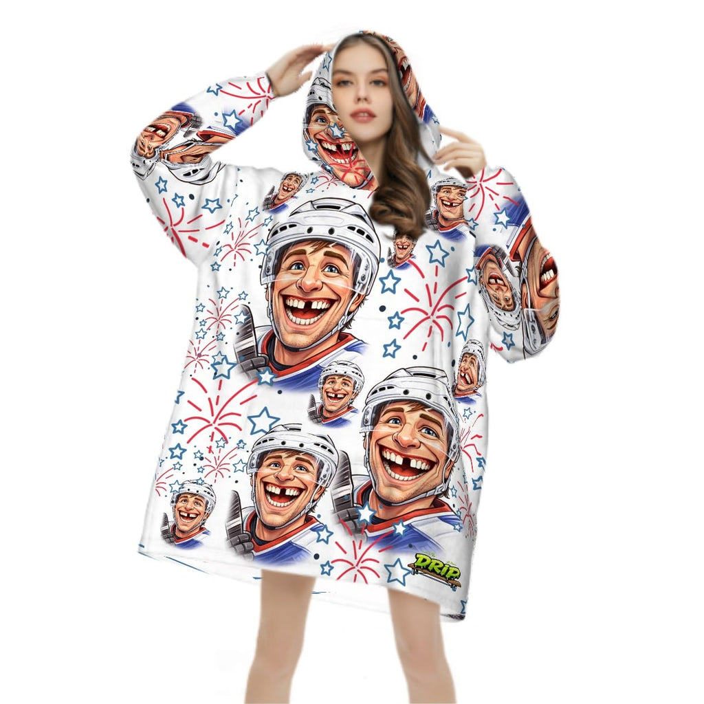 Adult Blanket Sweatshirt - Red White and Tooth