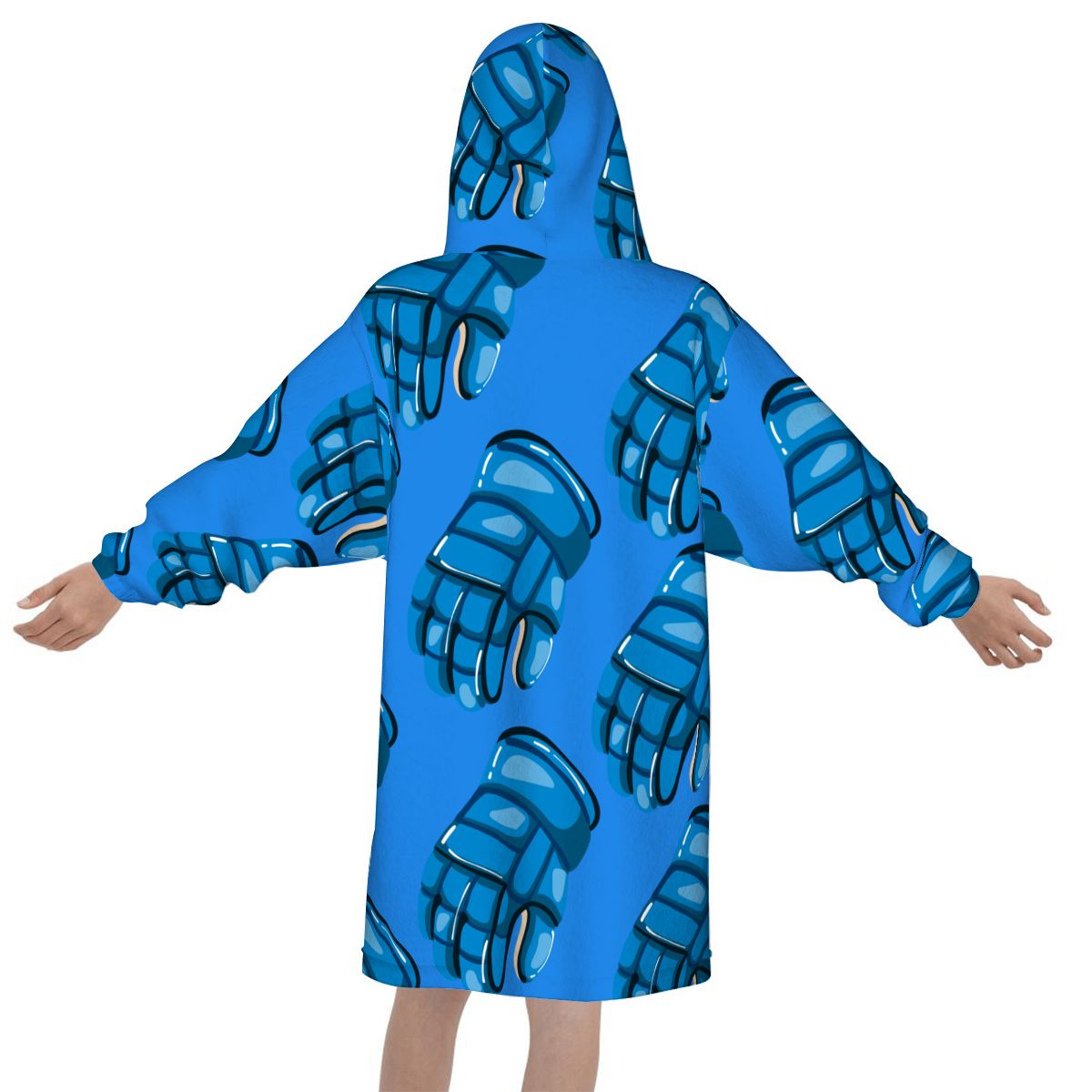 Youth Blanket Sweatshirt - Blue Hockey Gloves Classic Blue