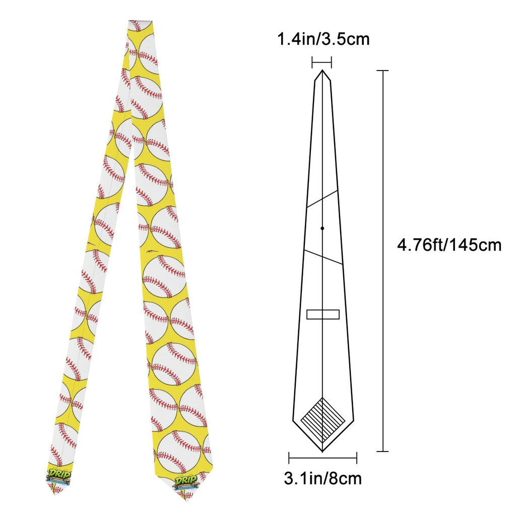 Game Day Tie - Baseballs Classic Yellow