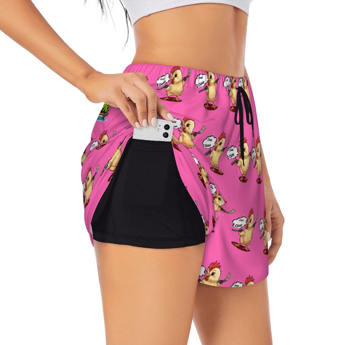 Drip Bench Women's Shorts - Hockey Chirp Chirp Pink