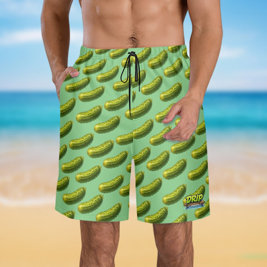Men/Teen Swim Shorts - Pickled Green