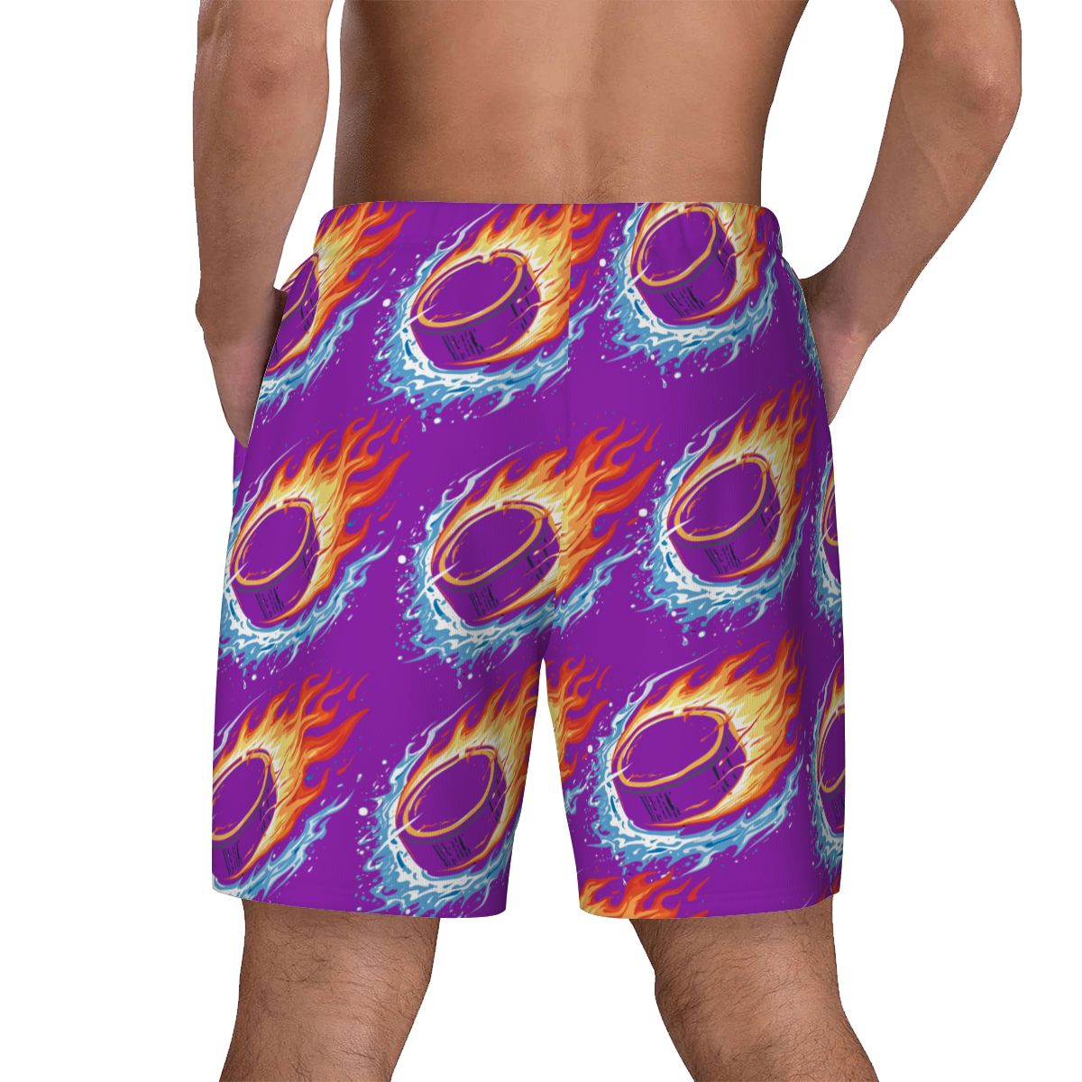 W2W Pro Mesh Hybrid Shorts - Flamin Hockey Pucks Classic Purple