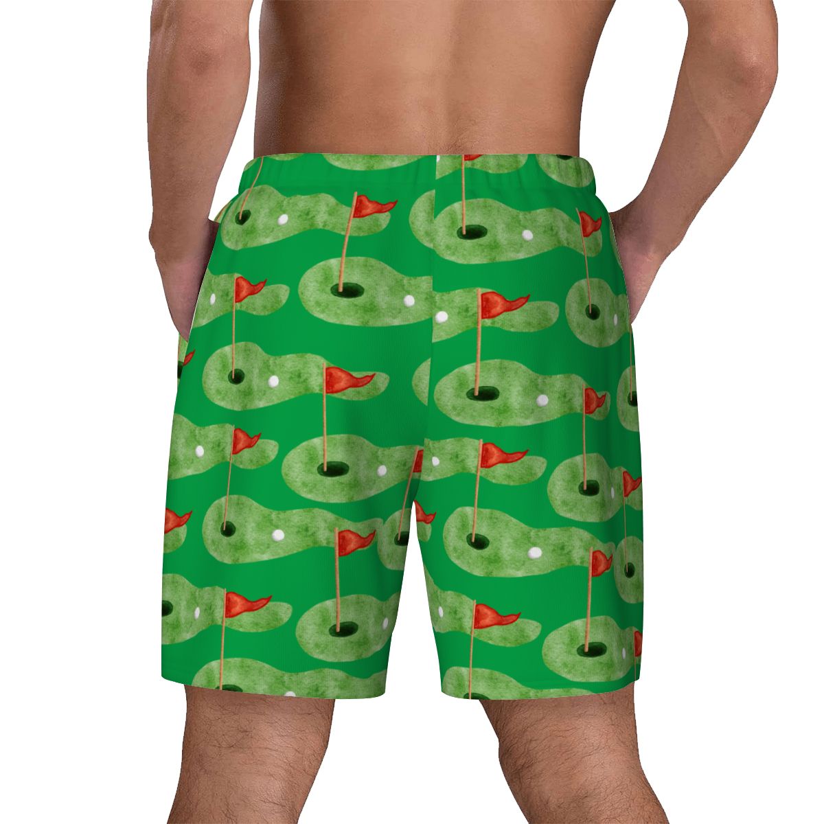 W2W Pro Mesh Hybrid Shorts - Green Hole Sketch Classic Green