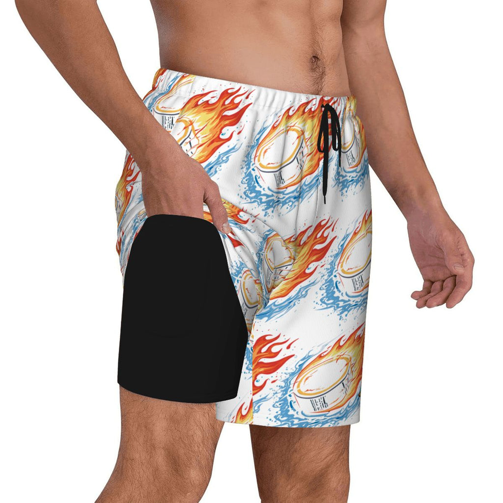 W2W Pro Mesh Hybrid Shorts - Flamin Hockey Pucks White