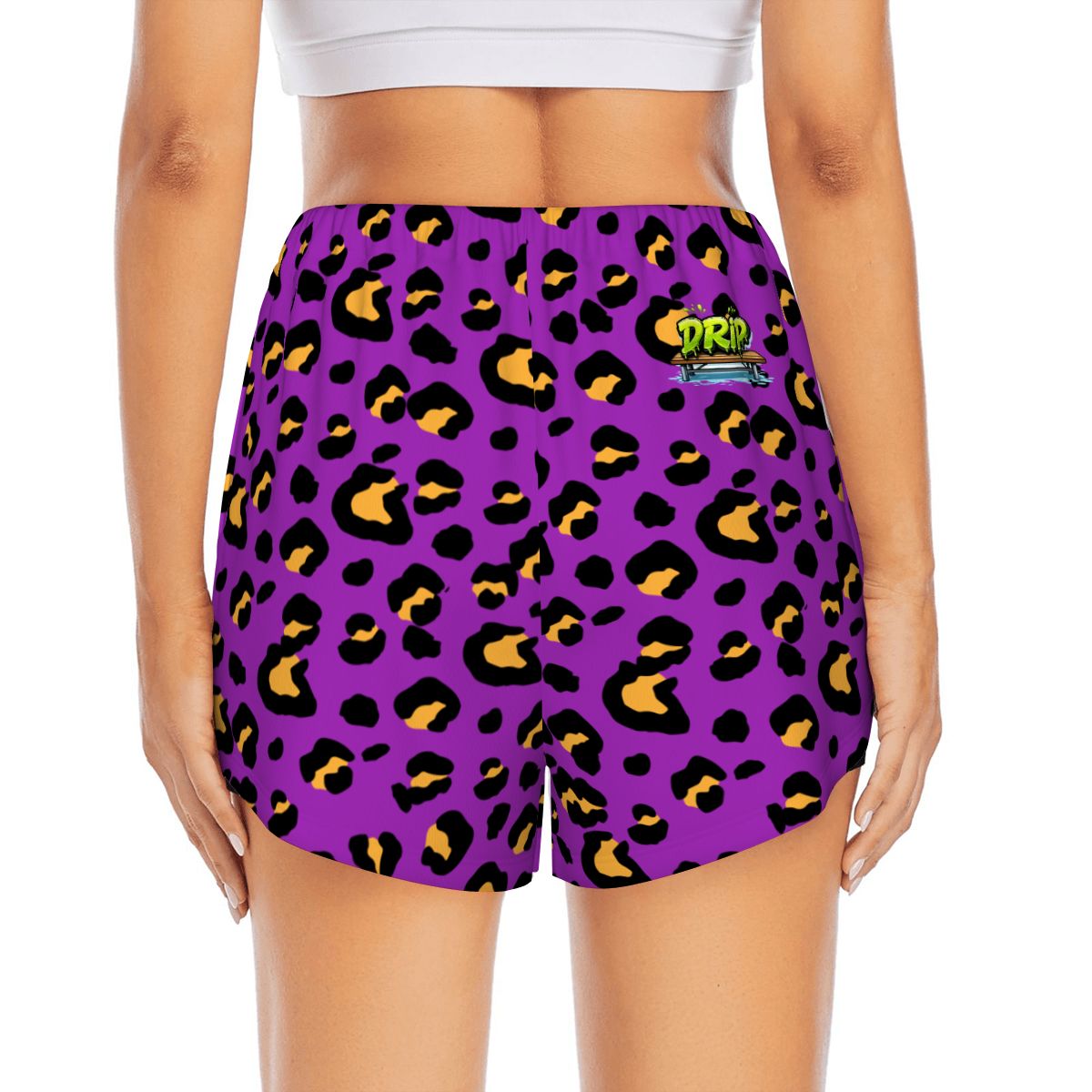 Drip Bench Women's Shorts - Leopard Purple
