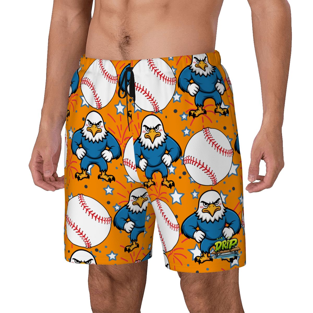 W2W Pro Mesh Hybrid Shorts - Stars and Strikes Orange