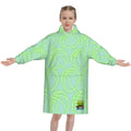 Youth Blanket Sweatshirt - Neon Green Basketballs Mint Green