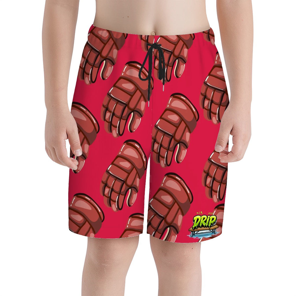 Youth Swim Shorts - Red Hockey Gloves Classic Red