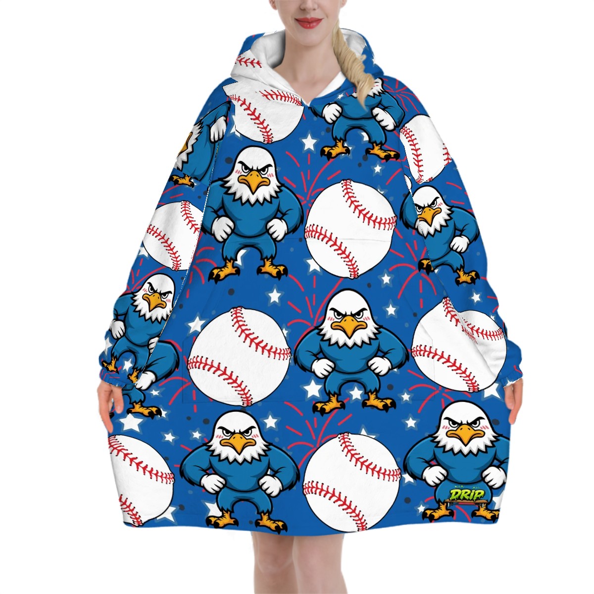 Adult Blanket Sweatshirt - Stars and Strikes Dark Blue