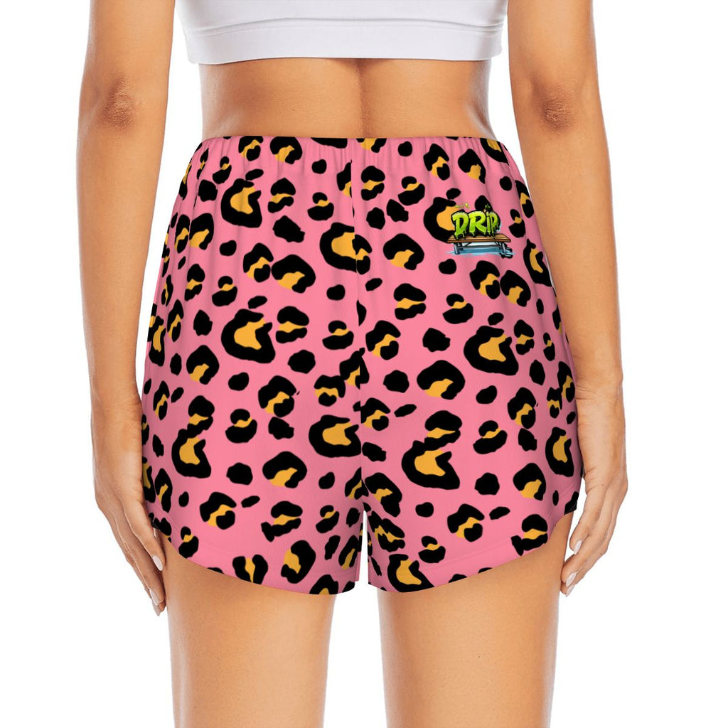 Drip Bench Women's Shorts - Leopard Pink