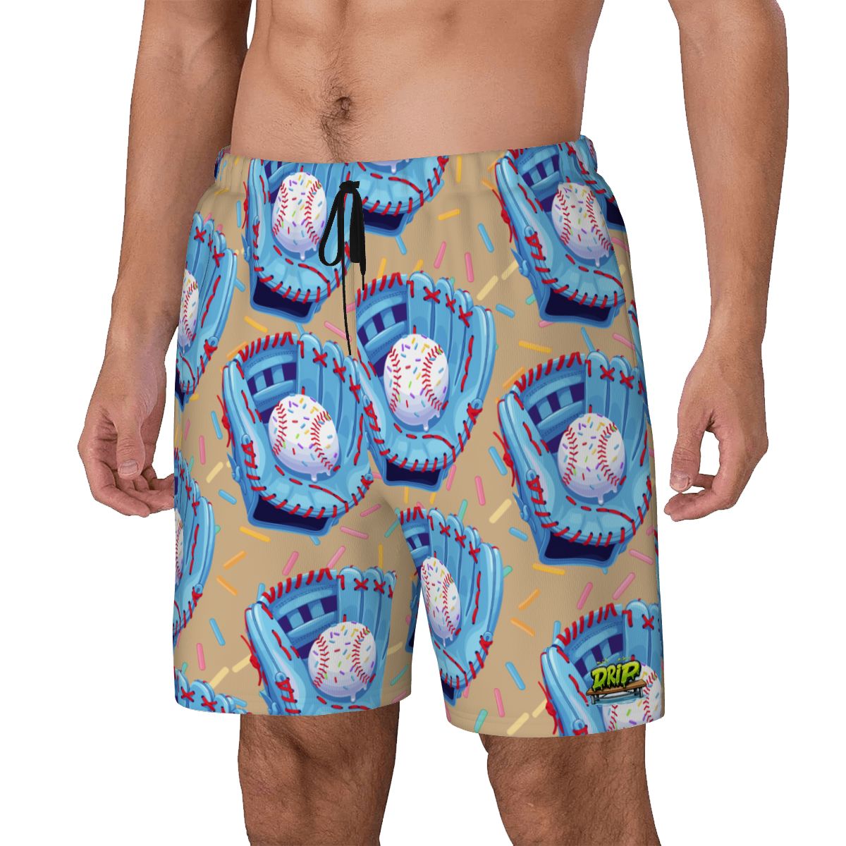 W2W Pro Mesh Hybrid Shorts - Baseball Sprinkles Drip Beige