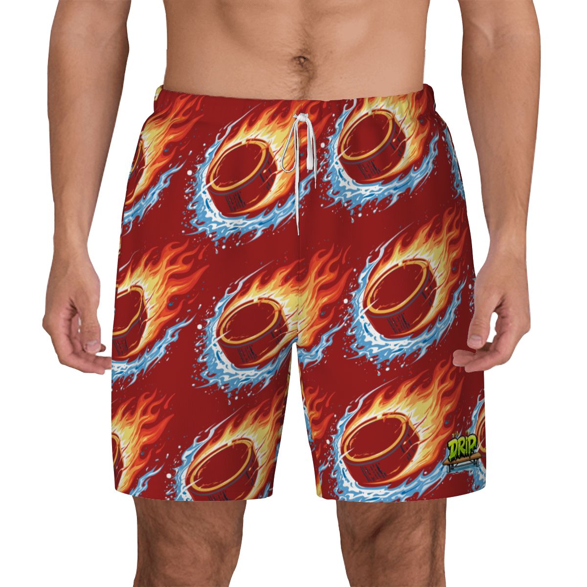W2W Pro Mesh Hybrid Shorts - Flamin Hockey Pucks Classic Red