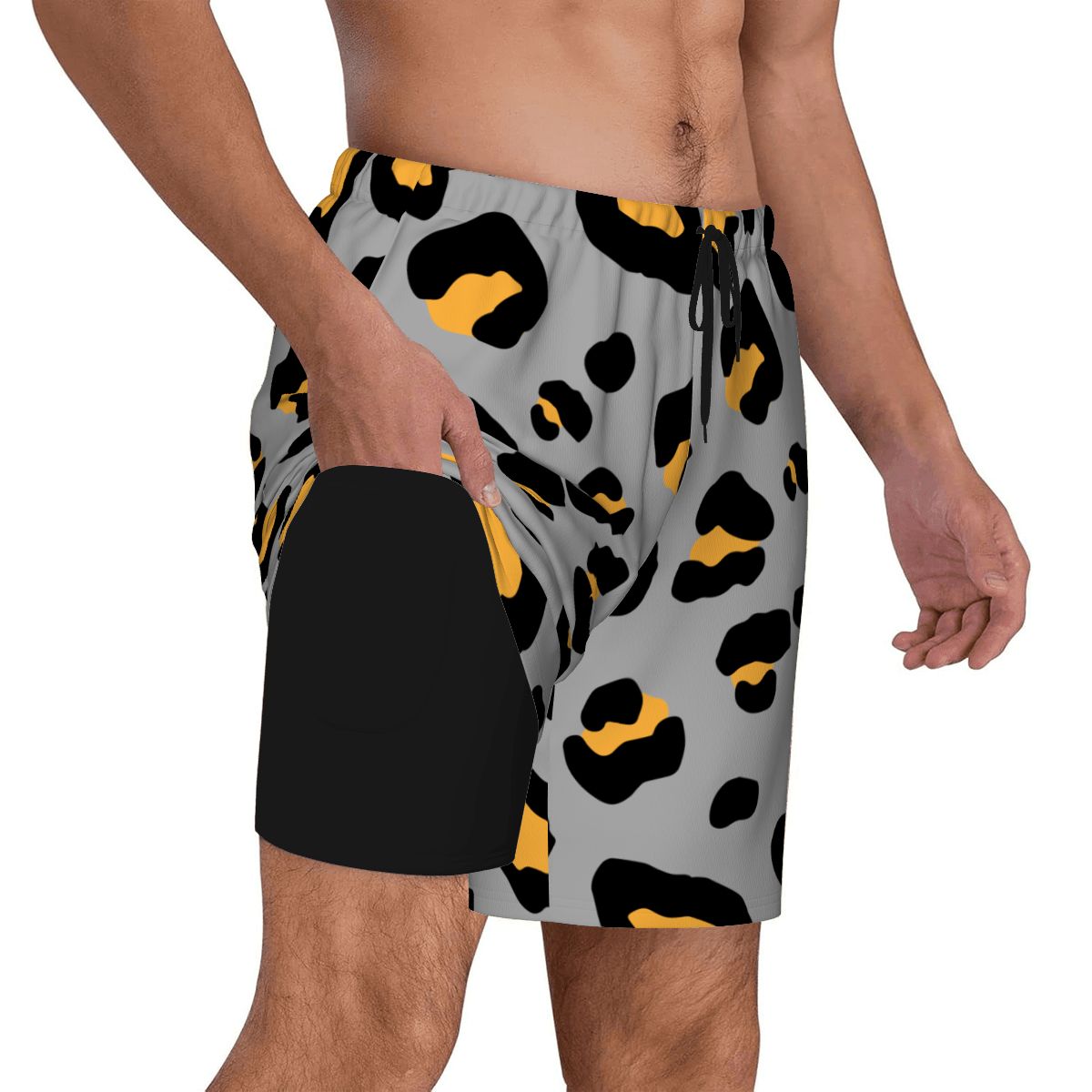 W2W Pro Mesh Hybrid Shorts - Drip Bench Leopard Grey
