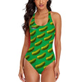 Cross-Back One Piece Swimsuit Women - Pickled Green