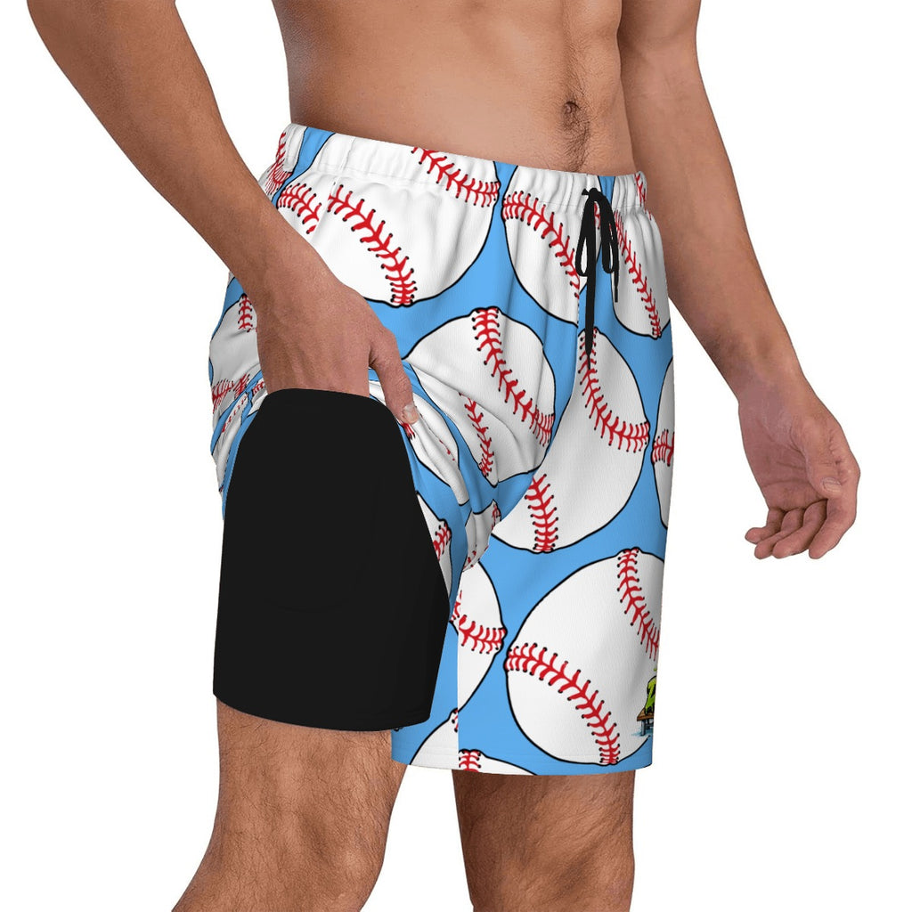 W2W Pro Mesh Hybrid Shorts - Blue Classic Baseballs
