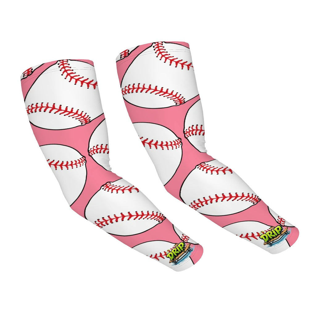 Drip Bench Performance Arm Sleeves - Classic Baseball Pink