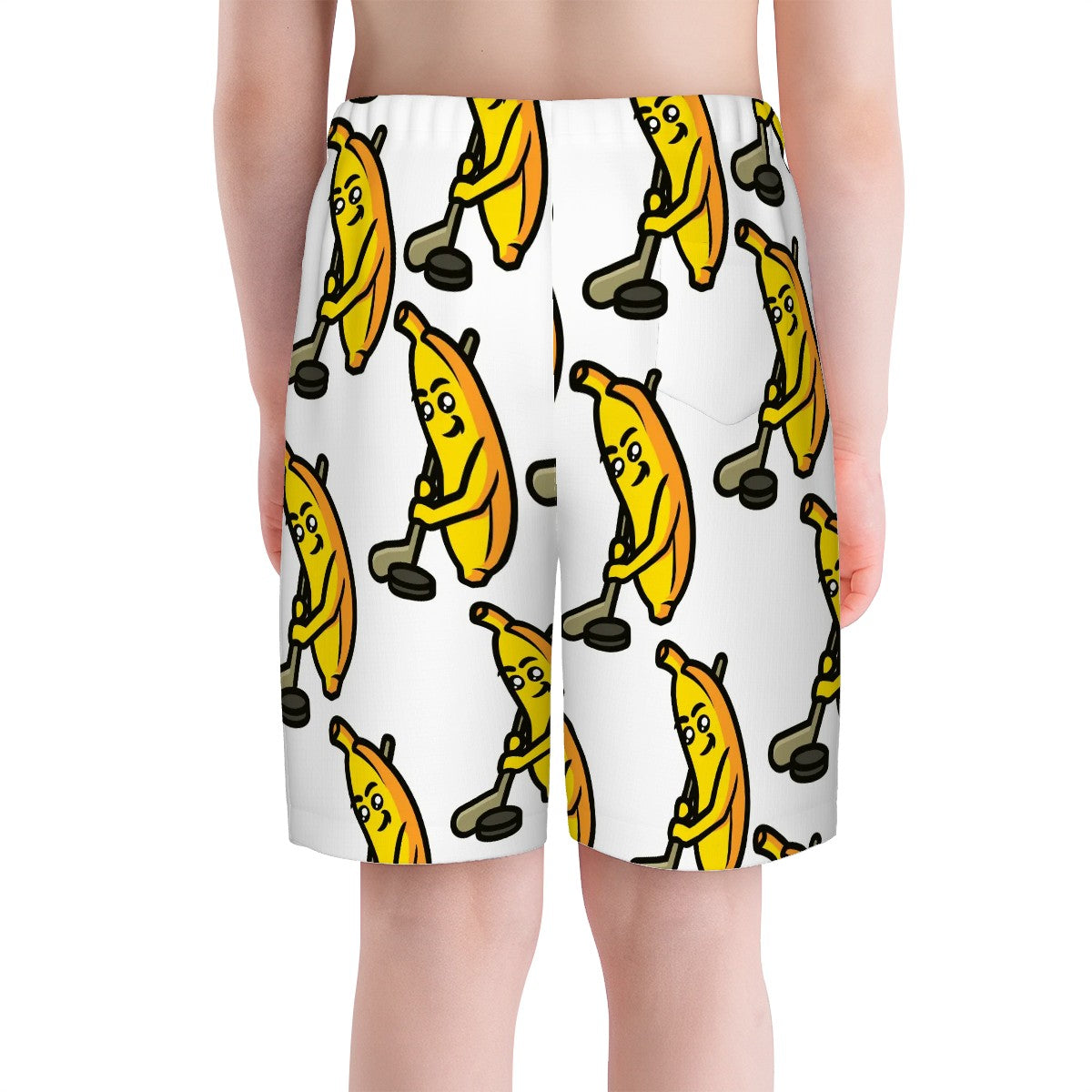 Youth Swim Shorts - Bananas for Hockey White