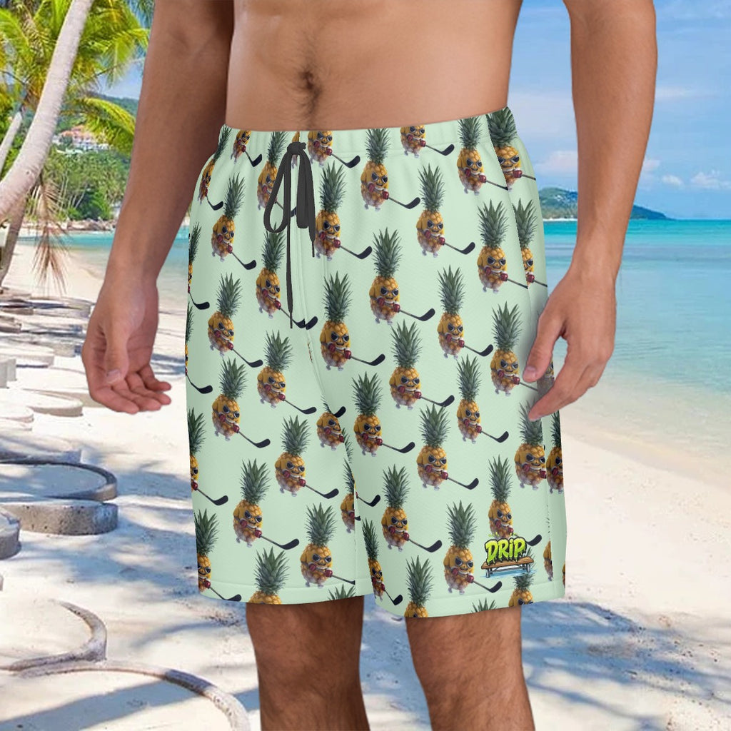 Men/Teen Swim Shorts - Piney Snipes Mint Green