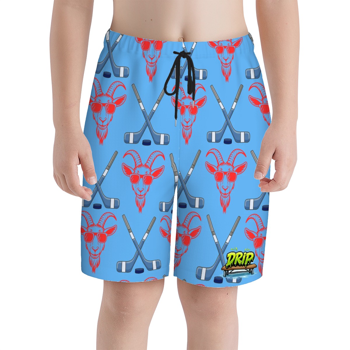 Youth Swim Shorts - Goated Hockey Sky Blue